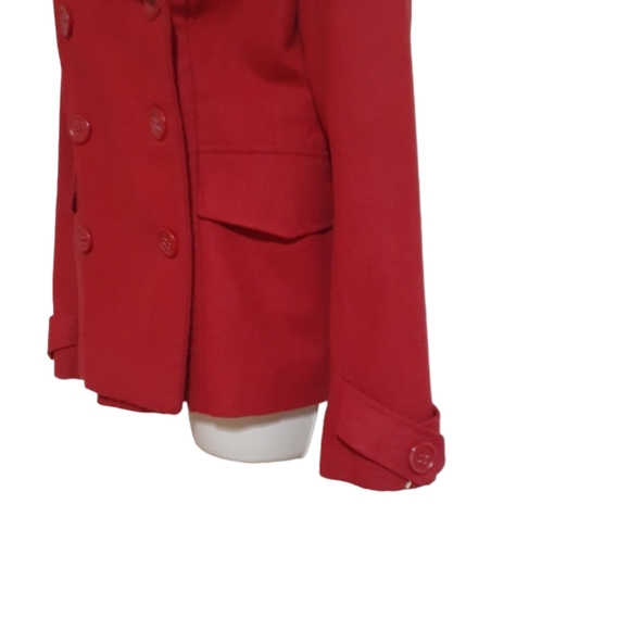 CoffeeShop Wool Blend Red Peacoat - Picture 6 of 10